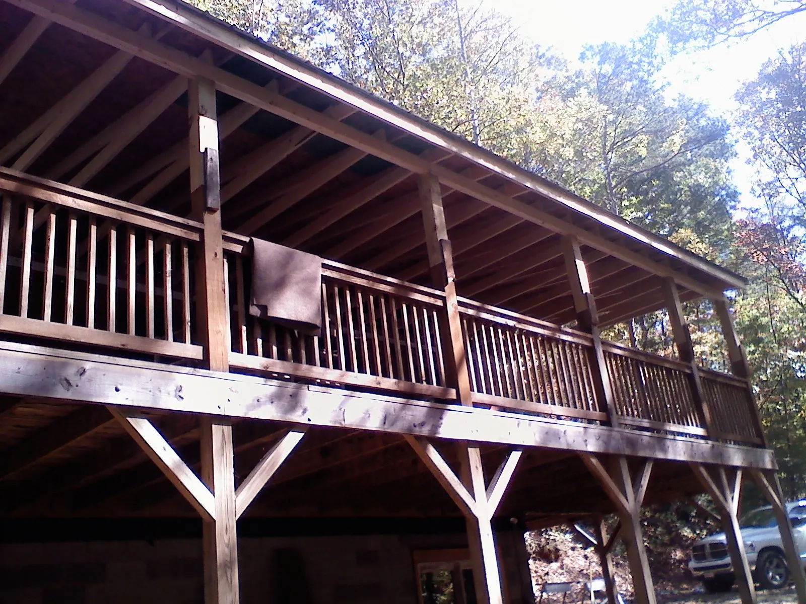 Timber framing under a new elevated porch and deck in Cordele